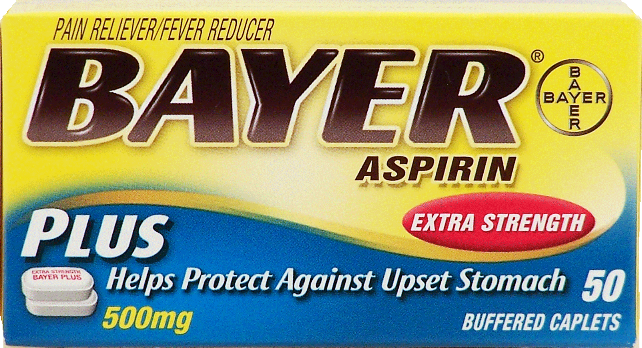 Bayer Plus pain reliever/fever reducer, helps protect against upset stomach, 500 mg Full-Size Picture
